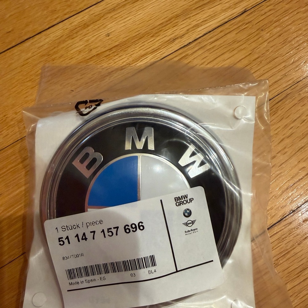 BMW Silver Emblem Backing